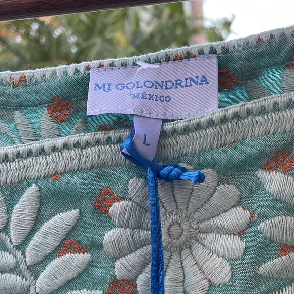 Mi Golondrina | Maria Turquesa Naranja Short Dress - Picture 7 of 7